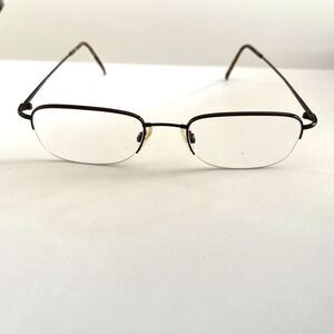Flexon Eyeglasses by Marchon 607 Coffee Half Rim Frames Only Brown 51-20-145